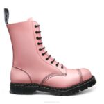 Solovair Allık Pembe Hi-shine 10 Gözlü çelik Burunlu Derby Botu Erkekler F4d4117