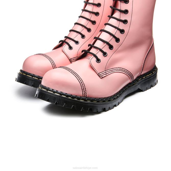 Solovair Allık Pembe Hi-shine 10 Gözlü çelik Burunlu Derby Botu Erkekler F4d4117 - Image 4