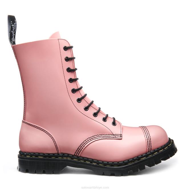 Solovair Allık Pembe Hi-shine 10 Gözlü çelik Burunlu Derby Botu Erkekler F4d4117 - Image 1