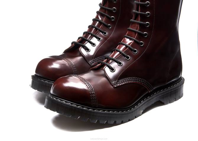 Solovair Bordo Masajlı 11 Gözlü çelik Burunlu Derby Botu Erkekler F4d480 - Image 4