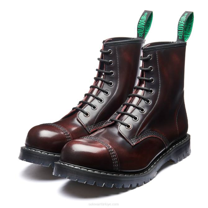Solovair Bordo Masajlı 8 Gazlı çelik Burunlu Derbi çizme Erkekler F4d4159 - Image 4