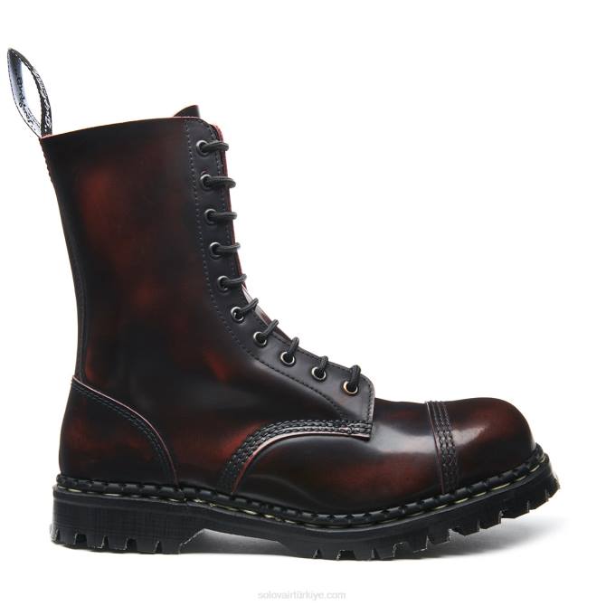 Solovair Bordo Silme 10 Gazlı çelik Burunlu Derby Botu Kadınlar F4d4325 - Image 2