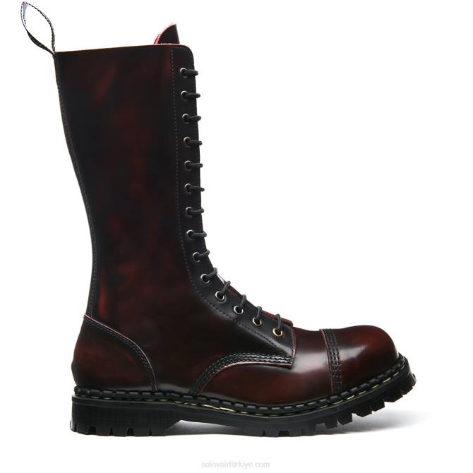 Solovair Bordo Silme 14 Gazlı çelik Burunlu Derbi Bot Kadınlar F4d4332 - Image 1