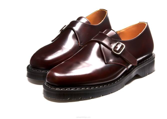 Solovair Bordo Tek Tokalı Tek Tokalı Keşiş Ayakkabısı Erkekler F4d4217 - Image 4