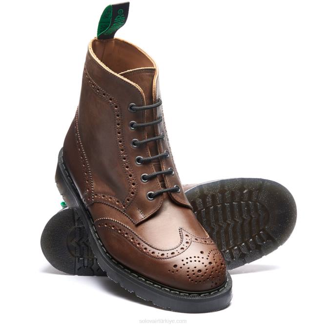 Solovair Gaucho Crazy Horse 6 Gözlü Brogue çizme Erkekler F4d424 - Image 3