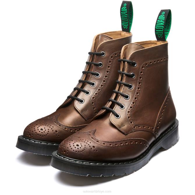 Solovair Gaucho Crazy Horse 6 Gözlü Brogue çizme Erkekler F4d424 - Image 4