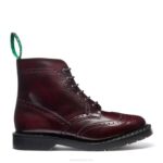 Solovair Kiraz Kırmızısı Vegan 6 Eye Derby Brogue Botu Ovalayın Erkekler F4d421 - Image 2