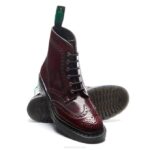 Solovair Kiraz Kırmızısı Vegan 6 Eye Derby Brogue Botu Ovalayın Erkekler F4d421 - Image 3