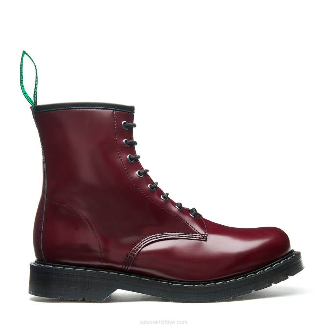 Solovair Merlot Vegan Hi-shine 8 Gözlü Derby çizme Kadınlar F4d4308 - Image 2