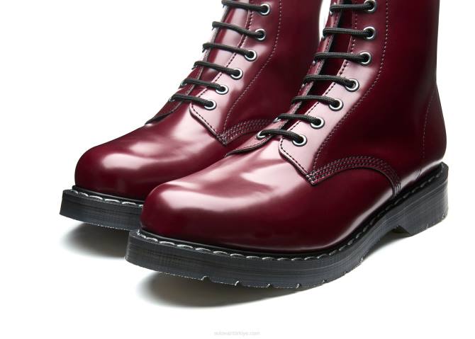 Solovair Merlot Vegan Hi-shine 8 Gözlü Derby çizme Kadınlar F4d4308 - Image 4