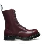 Solovair Oxblood Hi-shine 10 Gözlü çelik Burunlu Derby Botu Kadınlar F4d4324