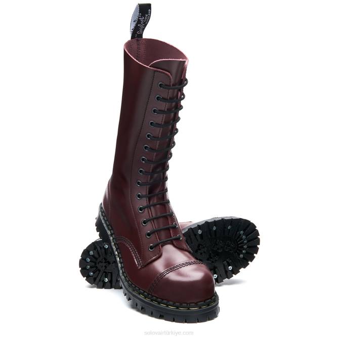 Solovair Oxblood Hi-shine 14 Gözlü çelik Burunlu Derby Botu Kadınlar F4d4331 - Image 3