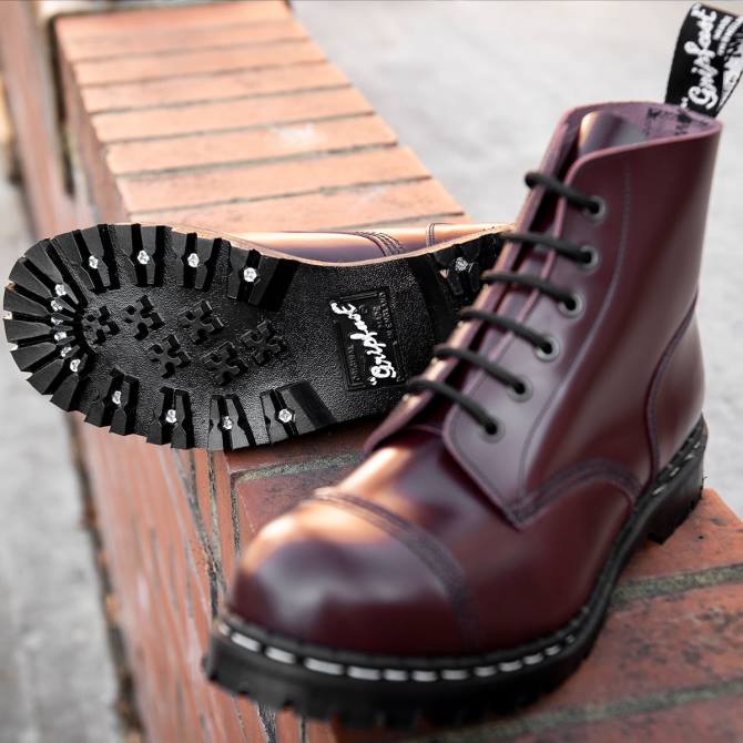 Solovair Oxblood Hi-shine 6 Gözlü çelik Burunlu Derby Botu Kadınlar F4d4296 - Image 5