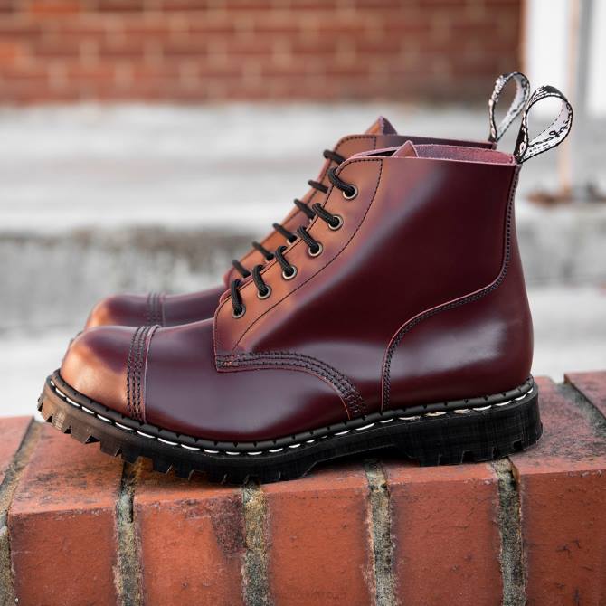Solovair Oxblood Hi-shine 6 Gözlü çelik Burunlu Derby Botu Kadınlar F4d4296 - Image 6