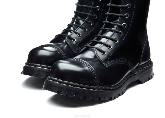 Solovair Siyah Hi-shine 14 Gazlı çelik Burunlu Derby Botu Erkekler F4d474 - Image 4