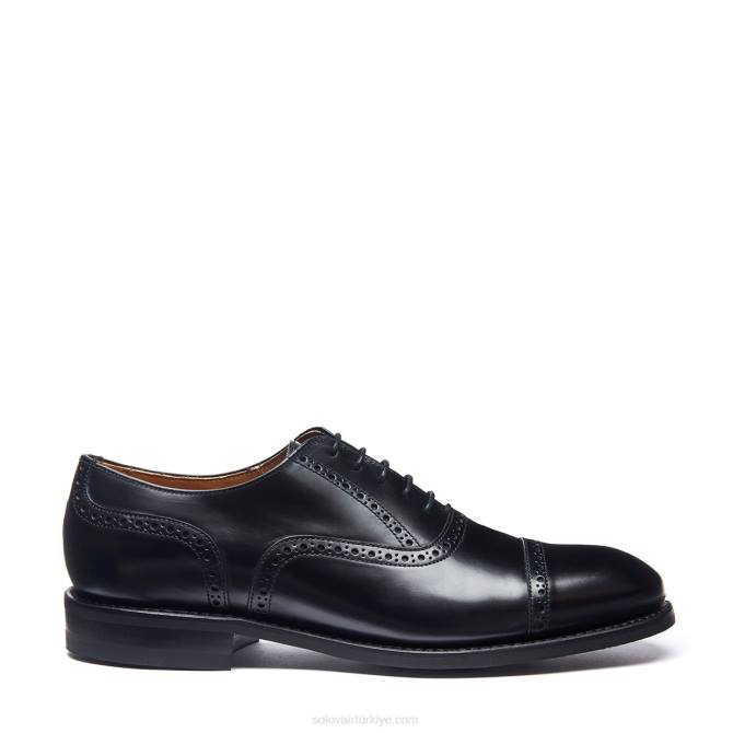 Solovair Siyah Hi-shine 5 Gazozlu Oxford Semi-brogue Ayakkabı Erkekler F4d4222 - Image 2