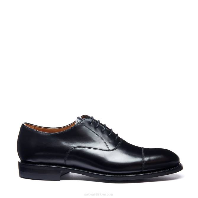 Solovair Siyah Hi-shine 5 Gözlü Oxford Ayakkabı Erkekler F4d4223 - Image 2