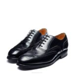 Solovair Siyah Hi-shine 5 Gözlü Oxford Brogue Ayakkabı Erkekler F4d4174 - Image 5