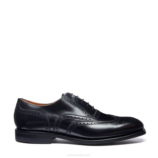 Solovair Siyah Hi-shine 5 Gözlü Oxford Brogue Ayakkabı Erkekler F4d4174 - Image 1
