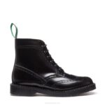 Solovair Siyah Hi-shine 6 Gözlü Brogue çizme Erkekler F4d420