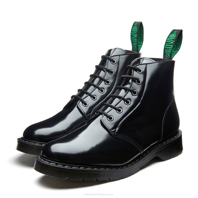 Solovair Siyah Hi-shine Vegan 6 Gözlü Astronot Botu Kadınlar F4d4241 - Image 4