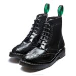 Solovair Siyah Hi-shine Vegan 6 Gözlü Derby Brogue çizme Erkekler F4d422 - Image 4