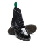 Solovair Siyah Hi-shine Vegan 6 Gözlü Derby Brogue çizme Kadınlar F4d4253 - Image 3