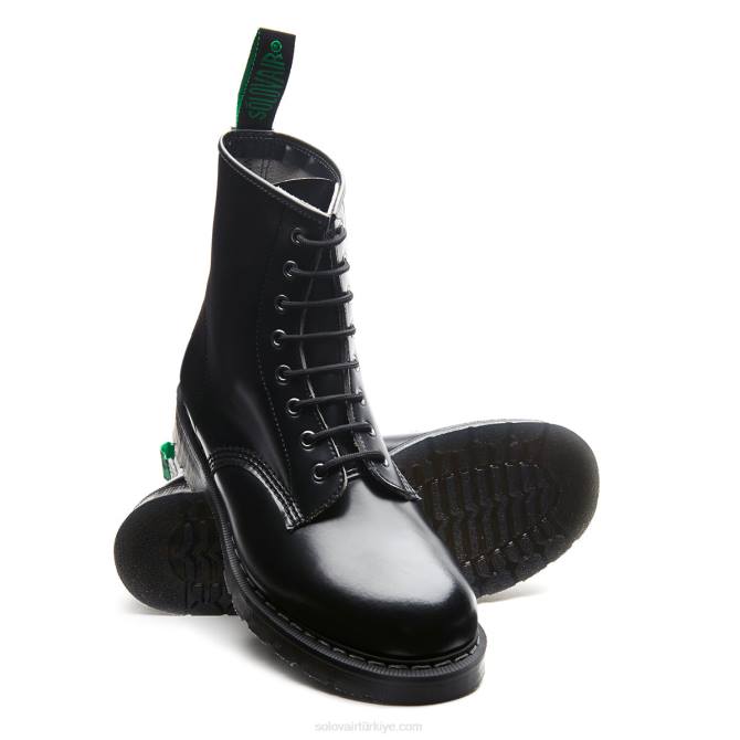 Solovair Siyah Vegan Hi-shine 8 Gözlü Derby çizme Kadınlar F4d4290 - Image 3