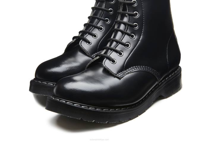 Solovair Siyah Vegan Hi-shine 8 Gözlü Derby çizme Kadınlar F4d4290 - Image 4