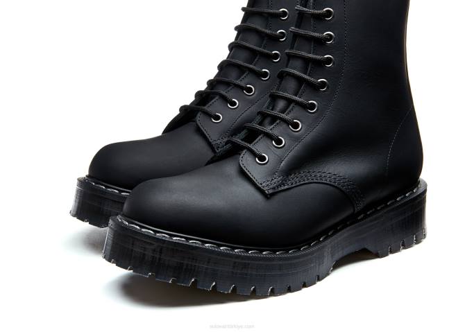 Solovair Siyah Yağlı 8 Gazlı Fermuarlı Platform Derby Botu Kadınlar F4d4297 - Image 5